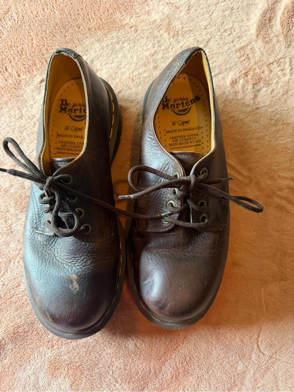 Dr. Martens Brown Leather 3-Eye Derby Shoes